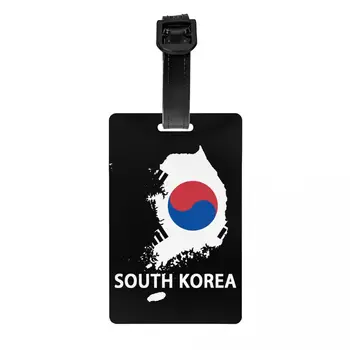 Багажная бирка с изготовленным на заказ флагом Южной Кореи и именной карточкой, защитная крышка, идентификационная этикетка для дорожной сумки чемодана