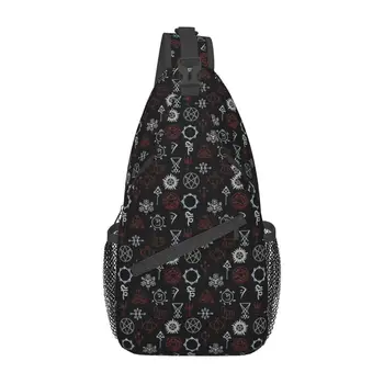 Рюкзак-слинг с графическими надписями Supernatural Sigils для мужчин, изготовленный на заказ из сериала, сумка на плечо для путешествий, походный рюкзак