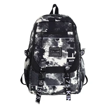 Рюкзак для ноутбука с граффити, мужские холщовые школьные сумки для мальчиков-подростков, Рюкзаки с принтом больших мультяшных букв, Дорожная сумка, мешок mochila