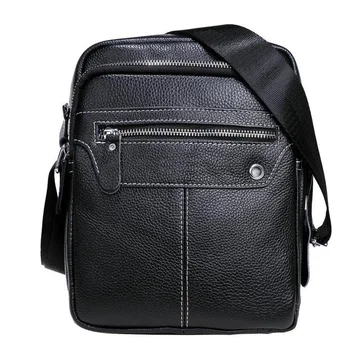 Маленькая мужская сумка-мессенджер из натуральной кожи, мужская черная сумка для путешествий, музыкальный телефон, модная сумочка через плечо
