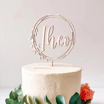 Персонализированный Топпер для торта Пользовательское Имя Аксессуар для украшения свадебного торта на День рождения Персонализированный Топпер для украшения праздничного торта