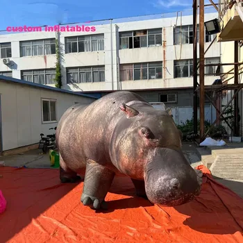 мероприятие с дикими животными надувной воздушный шар с животными-бегемотами для продажи, настоящие надувные животные воздушный шар для украшения земли