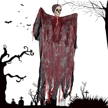 Скелет на Хэллоуин, висящий призрак, Жуткий Жнец, украшение сада, Висящий призрак, Дом с привидениями, Секретная комната, Барный реквизит