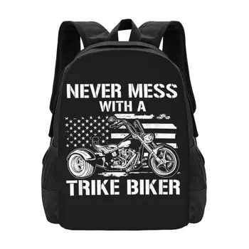 Никогда не связывайтесь с совместным рюкзаком Trike Biker Trike Rider Triker1 большой емкости С симпатичной складной 3D-печатью
