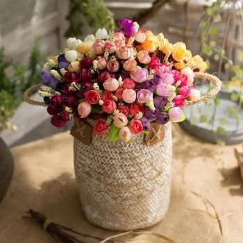 1 Пучок искусственного шелкового цветка розы для большого пальца, красочные декоративные искусственные цветы для свадебной вечеринки с цветами на запястье, украшения домашнего офиса