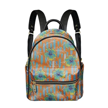 Женские рюкзаки из искусственной кожи с полинезийским дизайном 2022 года, женские сумки через плечо, модные мини-школьные сумки для девочек, креативные цветочные узоры