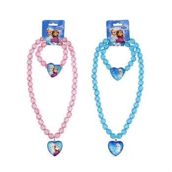 Бусы принцессы Эльзы и Анны, детское ожерелье и браслет, подарки для девочек на День рождения, Декоративное платье принцессы