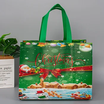 Пакеты для рождественских подарков Сумки-тоут из нетканого материала Сумка для упаковки конфет 2023 Сувениры для Рождественской вечеринки 2024 Новогодний декор 