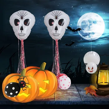 Набор для Хэллоуина 16-дюймовый воздушный шар из алюминиевой пленки с буквами, скелет, колонна-паук, воздушный шар для Хэллоуина, украшение для детского душа