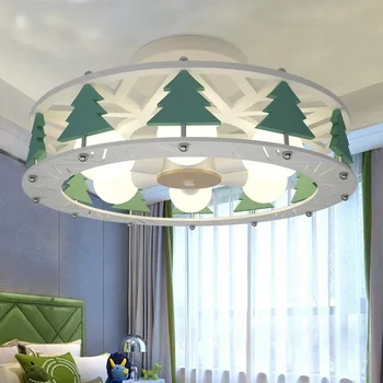 Светодиодная потолочная лампа для детской комнаты Color Trojan, Теплая спальня, освещение с рисунком зеленого леса для коридора, светильники для мальчиков и девочек