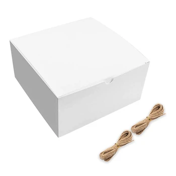 Белые подарочные коробки 12 упаковок 8X8x4 дюйма, бумажная подарочная коробка с крышками для свадебного подарка, подарка для подружки невесты