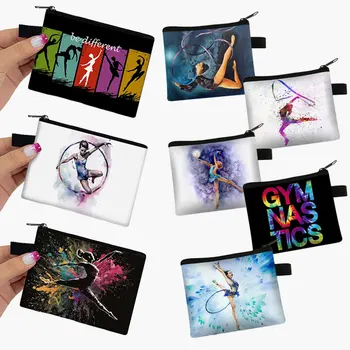 Симпатичный гимнастический художественный кошелек для монет, сумка для монет для балерины, женская гимнастическая губная помада, карта, Ключи, Сумка для денег, сумка на молнии