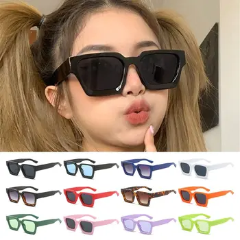 Массивные квадратные солнцезащитные очки Модные черные солнцезащитные очки Y2K с защитой от UV400, очки для пляжа/ путешествий/уличной одежды