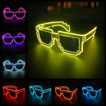 Светодиодные солнцезащитные очки для вечеринки Glow Очки светятся в темноте Мигающая Мозаика UV400 Очки Унисекс Подарочная игрушка светодиодные светящиеся очки очки