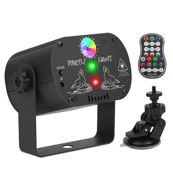 USB Мини лазерные фонари DJ Disco Stage Party RGB Led проектор с пультом дистанционного управления на присоске для рождественских украшений