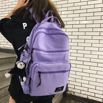 Lawaia/ Новый студенческий рюкзак, однотонная школьная сумка, рюкзак большой емкости для мужчин и женщин, милый рюкзак для отдыха и путешествий