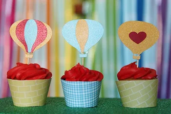 красочные блестящие топперы для кексов на воздушном шаре, свадьба, детский душ, день рождения, угощение, выбор еды, украшения