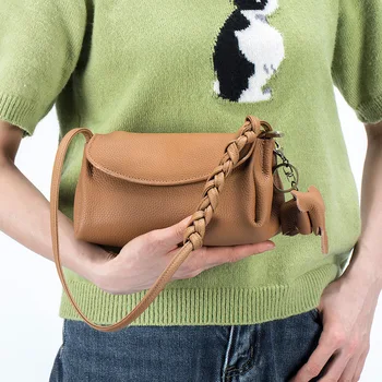 Сумка-ведро из натуральной кожи на одно плечо, роскошная сумка через плечо из воловьей кожи для женщин, дизайнерская сумка для подмышек, сумка для телефона для женщин