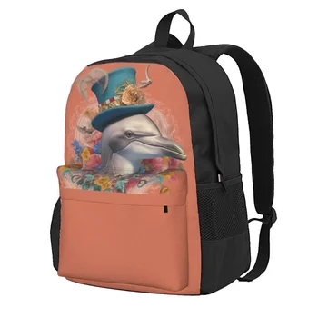 Рюкзак Dolphin, элегантная одежда, Потрясающие портреты, рюкзаки на каждый день, студенческие сумки Kawaii для средней школы, Высококачественный рюкзак с принтом