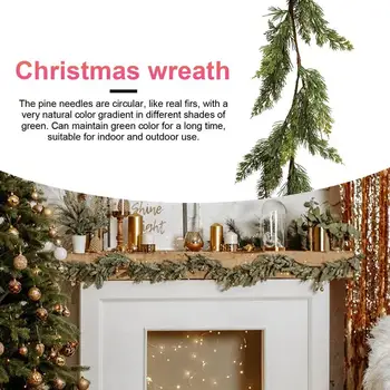 Ротанг из искусственной Рождественской сосны 3 м для украшения входной двери, Венок из кедрового тростника, Камин, Лестница, Рождественское украшение