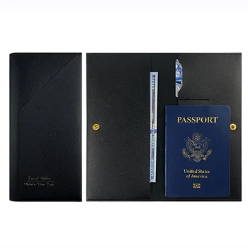 PU держатель для паспорта Дорожная карточка Walle Документы Дорожный кошелек Простая женская мужская дорожная бронзовая сумка для документов