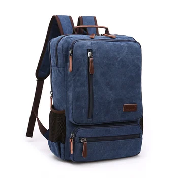 Винтажный холщовый рюкзак, мужская дорожная сумка большой емкости, высококачественный модный студенческий ноутбук, мужской ноутбук