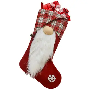 Сумки для чулок с гномами, Чулки в подарок Санте, переносные чулки для камина, украшение для носков на Рождественский подарок