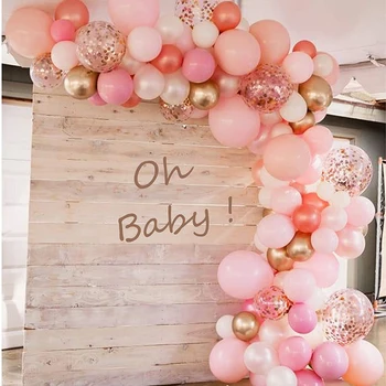 Розово-золотой Набор для Гирлянды из воздушных шаров из розового золота для свадебного душа, детского душа, украшения для вечеринки в честь 1-го Дня рождения девочки Arche Ballon