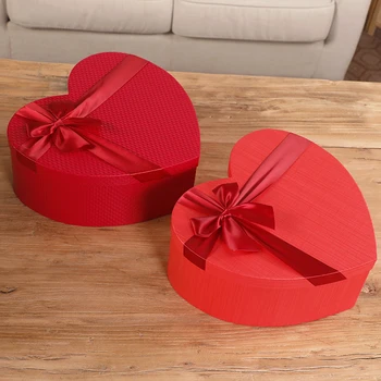 Красные шляпные коробки для флористов в форме сердца, коробки для конфет, Подарочные коробки, Упаковочные коробки, Подарок на День Святого Валентина, Рождественские Цветы, Подарки, Живая Ваза