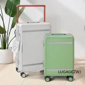 Модный багаж бренда в японском стиле, 20/24-дюймовый дорожный чемодан с немой посадкой на колеса, алюминиевая рама, тележка для багажа