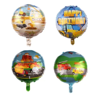 50шт 18-дюймовый кран-погрузчик Экскаватор, воздушный шар, строительный грузовик, Автомобильная тема, Воздушный шар, Декор для вечеринки в честь Дня рождения для детей