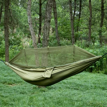 Портативный подвесной спальный гамак для кемпинга на открытом воздухе, одноместный и двухместный, для путешествий с москитной сеткой