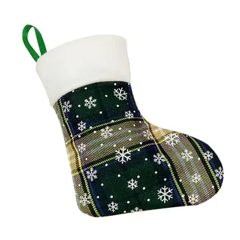 Рождественские чулки со снежинками, рождественские носки большой емкости, украшение для Рождественской елки, камина