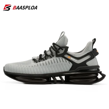 Мужская повседневная обувь Baasploa, удобные трикотажные кроссовки, дышащие теннисные туфли, универсальные мужские кроссовки для улицы