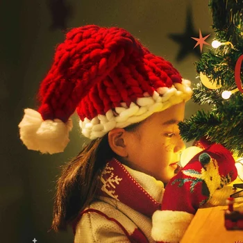 Рождественская шляпа Санта ручной работы для новогодней вечеринки для взрослых и детей толстые украшения