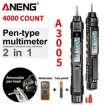 Цифровой мультиметр ANENG A3005 Pen Type 4000 отсчетов, профессиональный бесконтактный автоматический измеритель напряжения переменного/ постоянного тока, Ом-диодный тестер для инструмента
