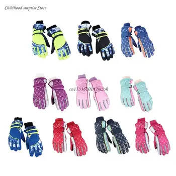 Детские лыжные перчатки, детские зимние варежки для мальчиков и девочек, спортивные перчатки для верховой езды на открытом воздухе для детей 5-8 лет