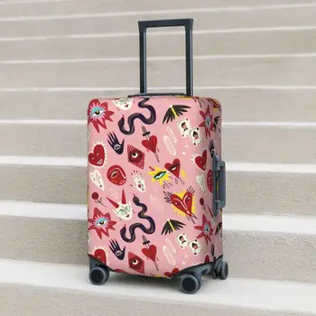 Причудливый чехол для чемодана с рисунком в стиле Фанки, День Святого Валентина, Отпуск, Путешествия, Эластичный Чехол Для багажа, Защита, Рождественский подарок