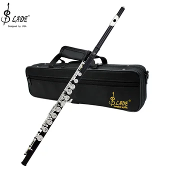 SLADE 16 Закрытая флейта с открытыми отверстиями C Клавишная Флейта Профессиональная Посеребренная Концертная флейта с коробкой Салфетка для чистки Перчатки-палочки