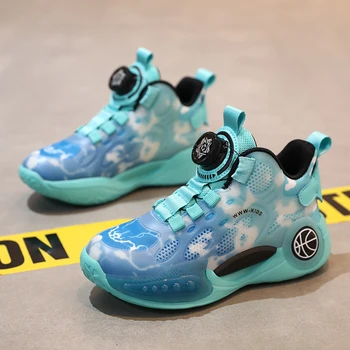 Брендовая детская баскетбольная обувь 2023 года, новая баскетбольная обувь для мальчиков, модная дышащая баскетбольная тренировочная обувь для девочек, кроссовки для бега