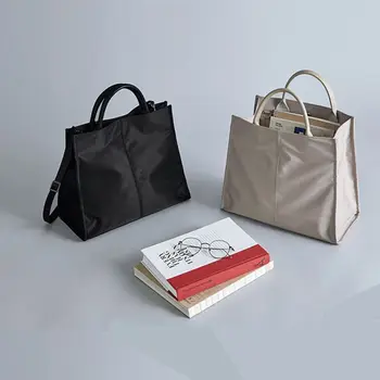 Офисная женская сумка, нейлоновая корейская однотонная простая сумка через плечо большой емкости, сумка-портфель, водонепроницаемая