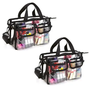 2X Прозрачная сумка через плечо, сумка-органайзер для туалетных принадлежностей -кошелек, одобренный стадионом НФЛ