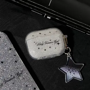 Роскошный Блестящий Мягкий Чехол из ТПУ Для Apple Airpods 1 2 В Корейском стиле Cute Star Bluetooth Чехол Для наушников Air Pods Pro 2nd Case Bag