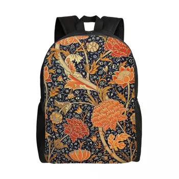 Рюкзак для ноутбука William Morris Orange Cray с цветочным рисунком для мужчин и женщин, базовая сумка для книг для студентов колледжа, сумки с текстильным рисунком