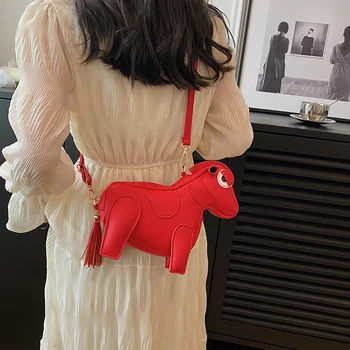 Роскошная дизайнерская сумка через плечо, высококачественная кожаная брендовая женская сумка, принадлежит Horse Bag, Новый Женский кошелек, Красная сумка