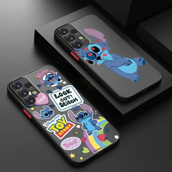 Disney Stitch Frog Для Samsung Note 20 A05 A03 A54 A31 A22 A70 A34 A14 A24 A04 Ультраматовый Полупрозрачный Чехол для телефона 5G