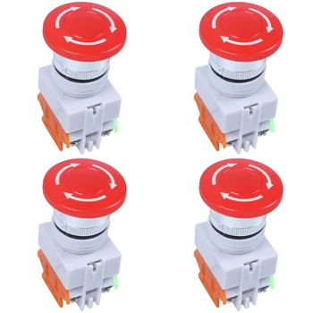 4X Красная Шляпка гриба 1NO 1NC Кнопочный выключатель аварийной остановки переменного тока 660V 10A