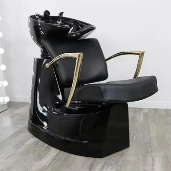 Умывальник для волос, салонное оборудование, высококачественное современное кожаное кресло для шампуня для салона