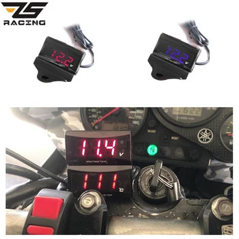 ZS Racing Светодиодный цифровой дисплей KOSO мотоциклетный вольтметр Мини измеритель напряжения Панель Вольт-тестера для мотоциклов транспортных средств постоянного тока 12 В