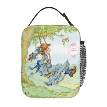 Красивые мультяшные сумки для ланча с героями мультфильмов Sarah Kay Swing Girl, милые переносные коробки для бенто, Термос-холодильник Country Life, Термос-коробка для еды